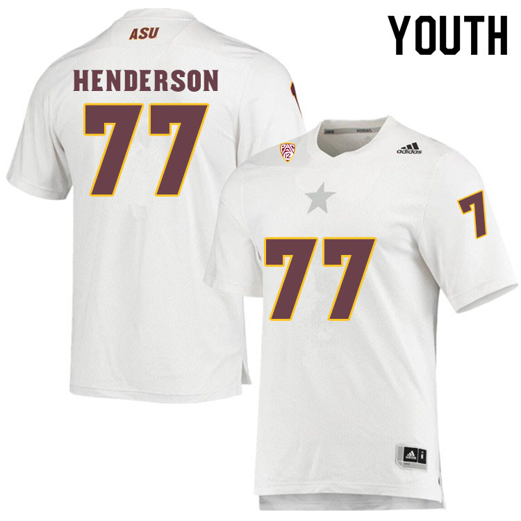 Youth #77 LaDarius HendersonArizona State Sun Devils College Football Jerseys Sale-White